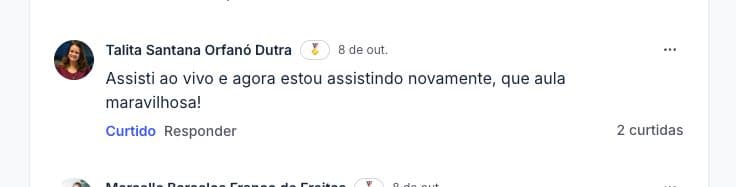Depoimento de Talita Santana - Assisti ao vivo e agora estou assistindo novamente, que aula maravilhosa!